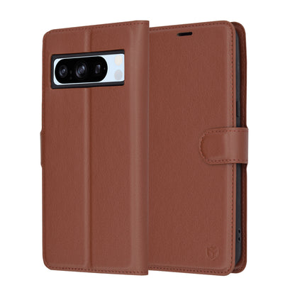 Hoes voor Google Pixel 8 Pro, Techsuit, Leather Folio, Bruin