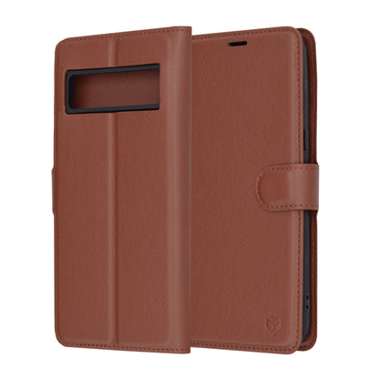 Hoes voor Google Pixel 8 Pro, Techsuit, Leather Folio, Bruin