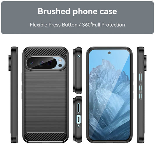 Hoes voor Google Pixel 9 / 9 Pro, Techsuit, Carbon, Zwart