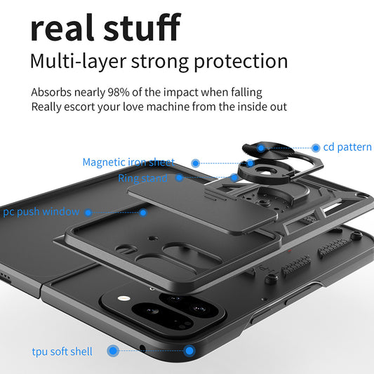 Hoes voor Google Pixel 9 Pro Fold, Techsuit, CamShield, Blauw