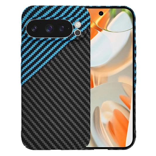 Hoes voor Google Pixel 9 Pro, Techsuit, Carbonite FiberShell, Zwart Blauw