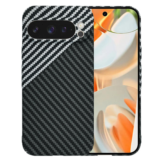 Hoes voor Google Pixel 9 Pro, Techsuit, Carbonite FiberShell, Zwart Grijs