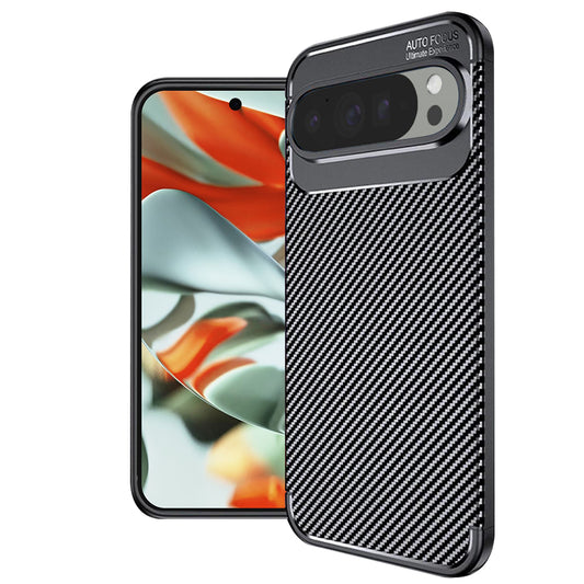 Hoes voor Google Pixel 9 Pro XL, Techsuit, CarbonFiber, Zwart
