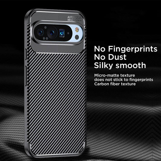 Hoes voor Google Pixel 9 Pro XL, Techsuit, CarbonFiber, Zwart