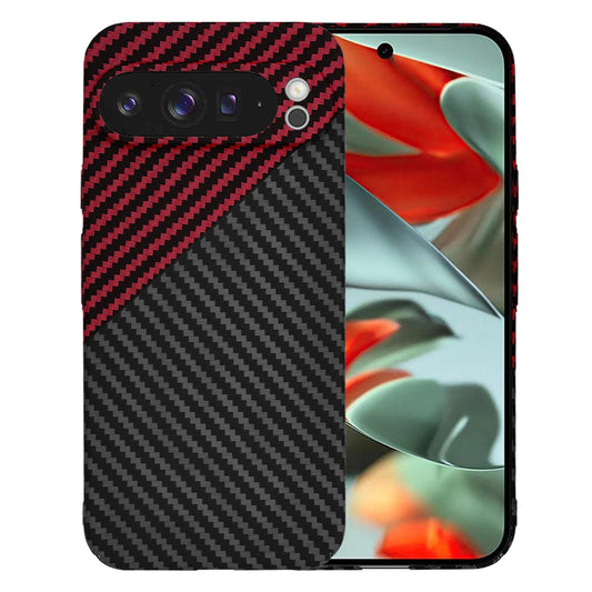 Hoes voor Google Pixel 9 Pro XL, Techsuit, Carbonite FiberShell, Zwart Rood