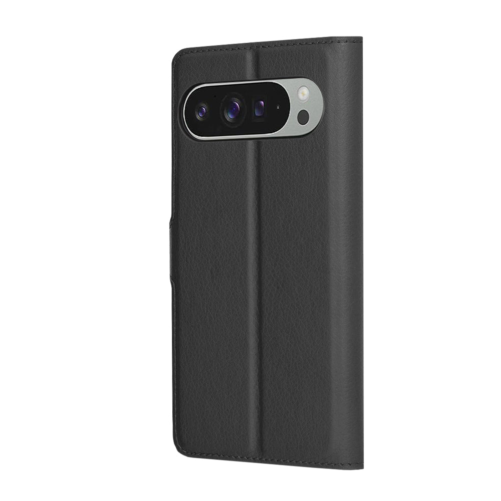 Hoes voor Google Pixel 9 Pro XL, Techsuit, Leather Folio, Zwart