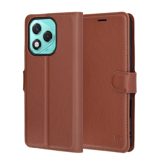 Hoes voor Honor 400 Lite, Techsuit, Leather Folio, Bruin