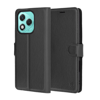 Hoes voor Honor 400 Lite, Techsuit, Leather Folio, Zwart