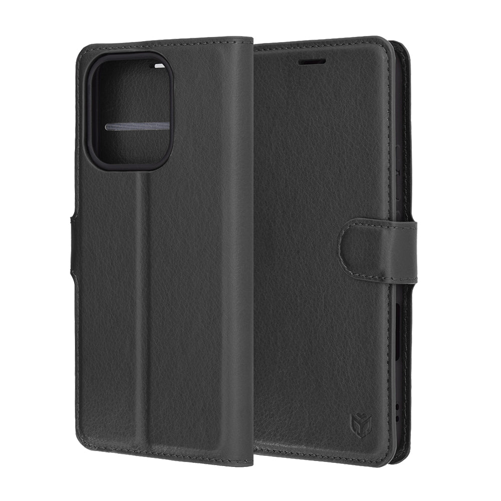 Hoes voor Honor 400 Lite, Techsuit, Leather Folio, Zwart