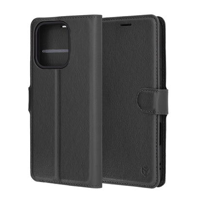 Hoes voor Honor 400 Lite, Techsuit, Leather Folio, Zwart