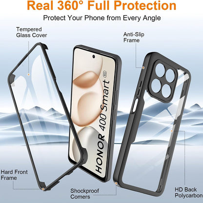 Hoes voor Honor 400 Smart 4G / X7d 4G / 400 Smart 5G, Techsuit, ColorVerse 360, Zwart