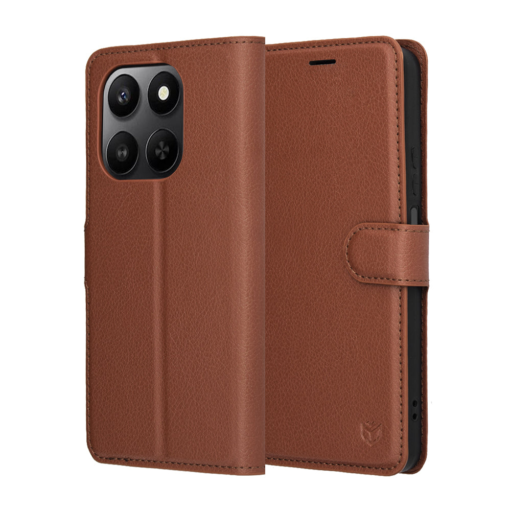 Hoes voor Honor 400 Smart 4G / X7d 4G / 400 Smart 5G, Techsuit, Lederen Folio, Bruin