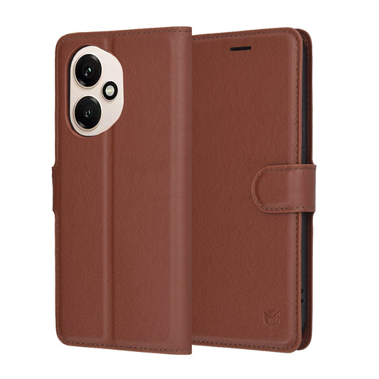 Hoes voor Honor 400, Techsuit, Leather Folio, Bruin