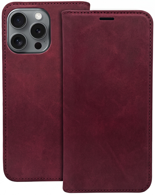 Hoes voor Honor 600 Lite, OEM, Smart Suede, Wijnrood