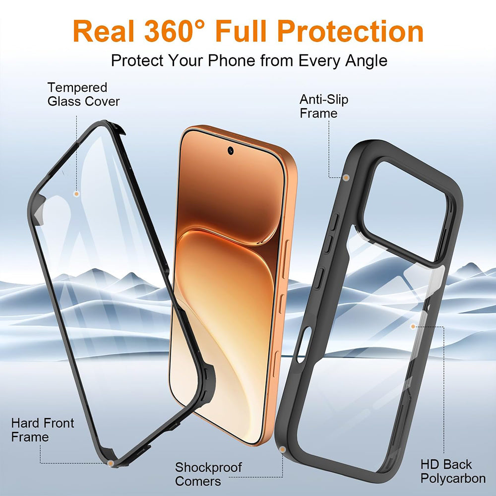 Hoes voor Honor 600 Pro / 600, Techsuit, ColorVerse 360, Zwart