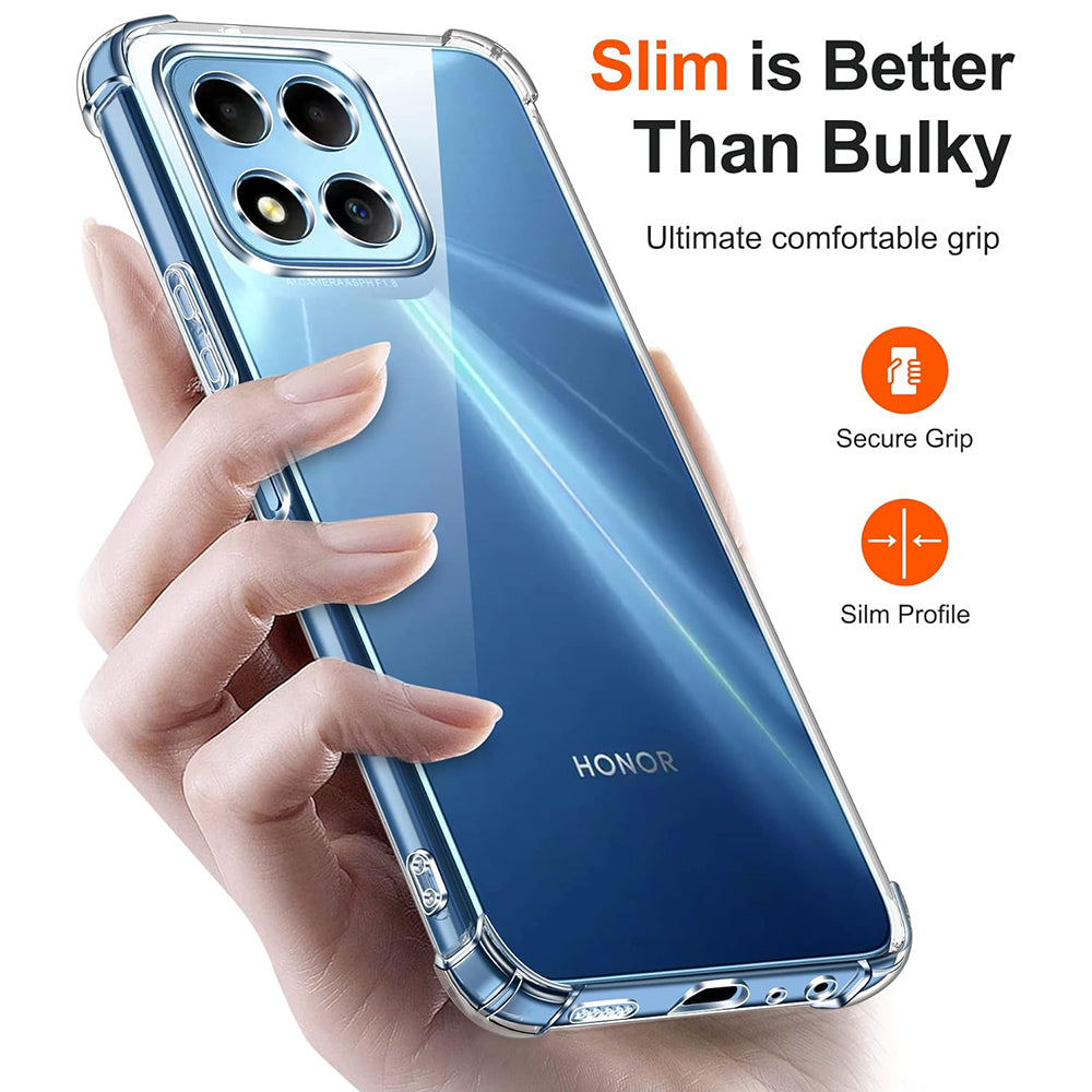 Hoes voor Honor 70 Lite / X6 / X8 5G, Techsuit, Schokbestendig Helder, Transparant