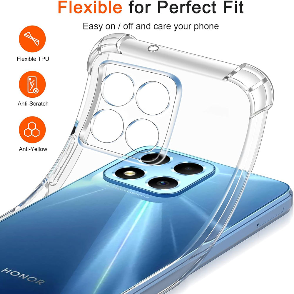 Hoes voor Honor 70 Lite / X6 / X8 5G, Techsuit, Schokbestendig Helder, Transparant