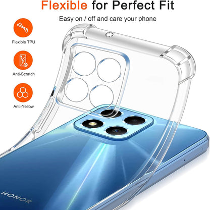 Hoes voor Honor 70 Lite / X6 / X8 5G, Techsuit, Schokbestendig Helder, Transparant