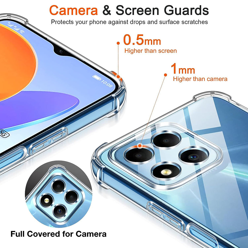 Hoes voor Honor 70 Lite / X6 / X8 5G, Techsuit, Schokbestendig Helder, Transparant