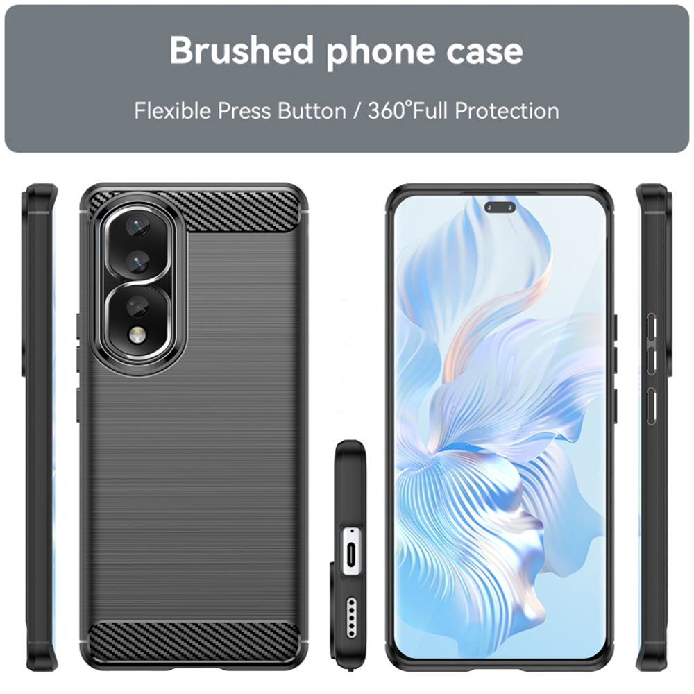 Hoes voor Honor 90 Pro / 80 Pro, Techsuit, Carbon, Zwart