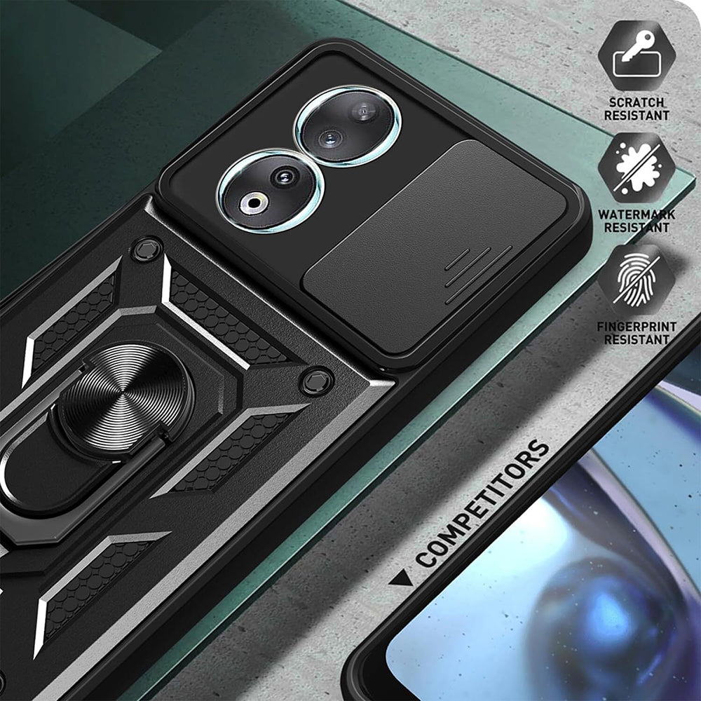 Hoes voor Honor 90, Techsuit, CamShield, Zwart