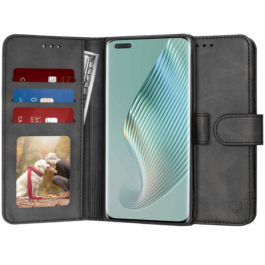Hoes voor Honor Magic5 Pro, Techsuit, Diary Book, Zwart