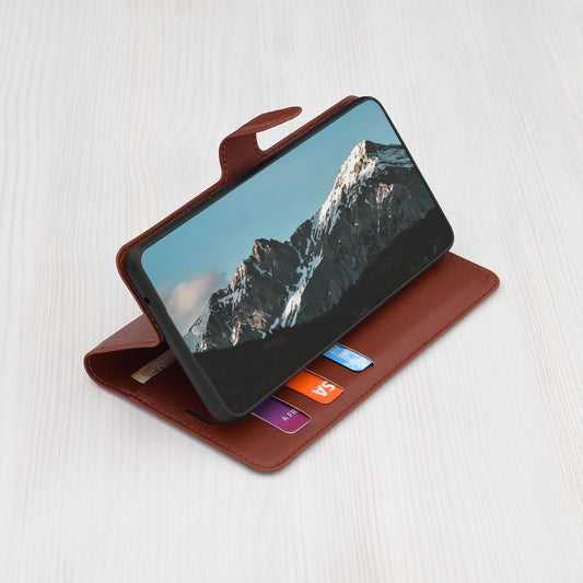 Hoes voor Honor Magic5 Pro, Techsuit, Leather Folio, Bruin