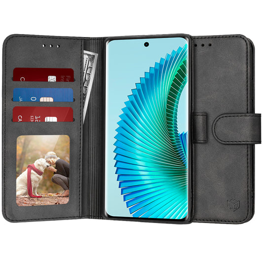 Hoes voor Honor Magic6 Lite, Techsuit, Diary Book, Zwart