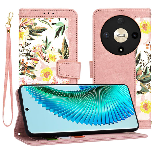 Hoes voor Honor Magic6 Lite, Techsuit, FlipCraft, Roze