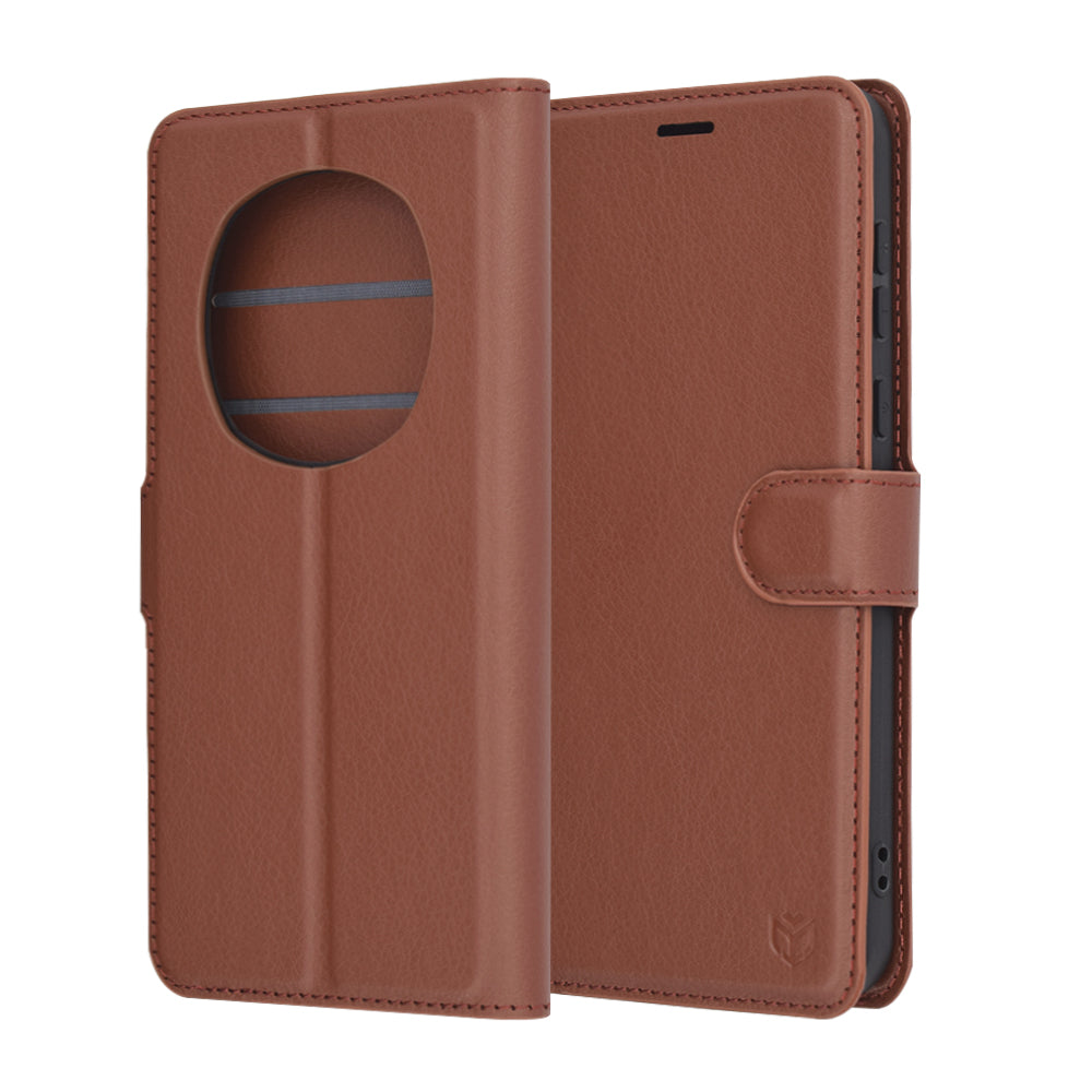 Hoes voor Honor Magic7 Pro, Techsuit, Leather Folio, Bruin