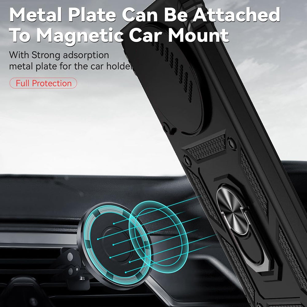 Hoes voor Honor Magic8 Lite, Techsuit, CamShield, Zwart