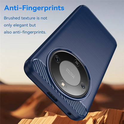 Hoes voor Honor Magic8 Lite, Techsuit, Carbon, Blauw