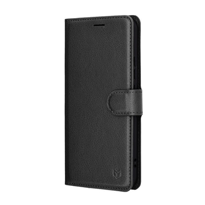 Hoes voor Honor Magic8 Lite, Techsuit, Leather Folio, Zwart