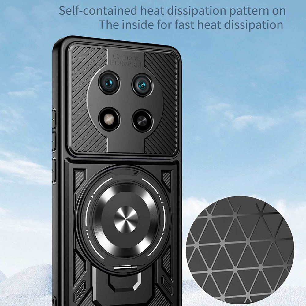 Hoes voor Honor Magic8 Lite, Techsuit, RuggedCam, Zwart