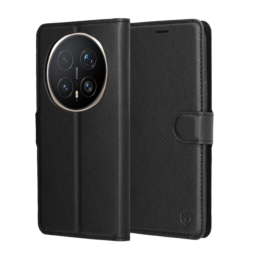 Hoes voor Honor Magic8 Pro, Techsuit, Leather Folio, Zwart
