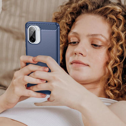 Hoes voor Honor X5c Plus, Techsuit, Carbon, Blauw