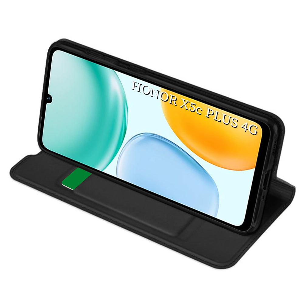 Hoes voor Honor X5c Plus, Techsuit, Magskin Book, Zwart