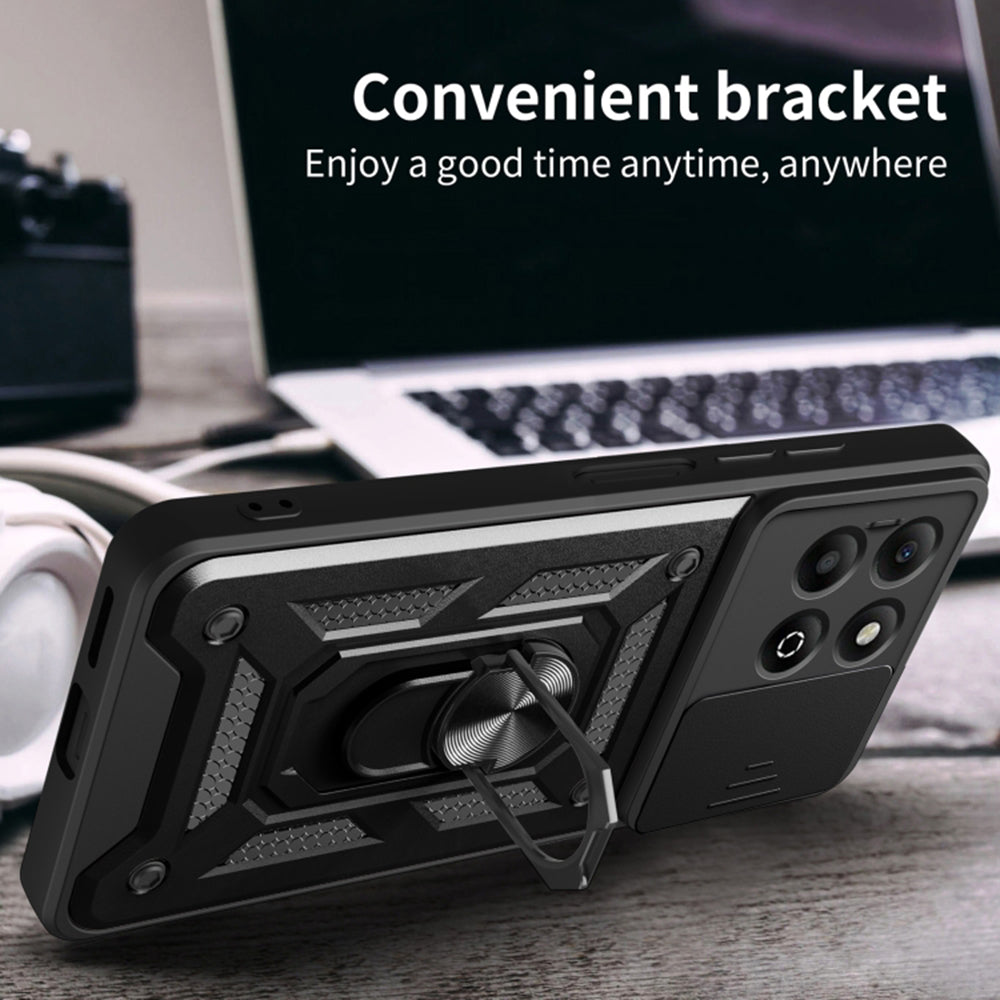 Case for Honor X6b, Techsuit, CamShield, Black