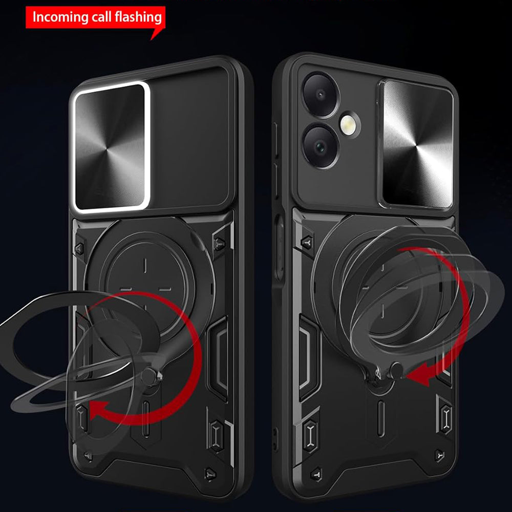 Hoes voor Honor X7c / 200 Smart, Techsuit, CamGuard Pro, Zwart