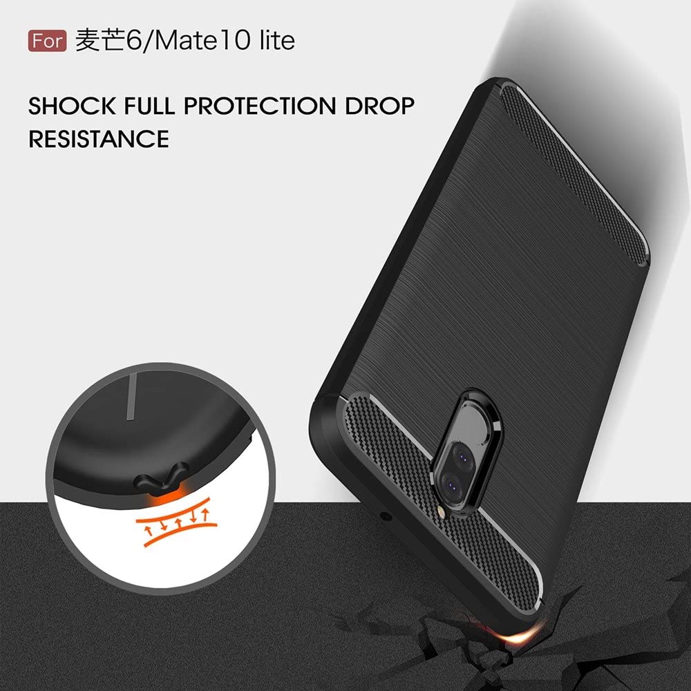 Hoes voor Huawei Mate 10 Lite, Techsuit, Carbon, Zwart
