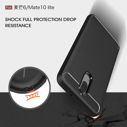 Hoes voor Huawei Mate 10 Lite, Techsuit, Carbon, Zwart