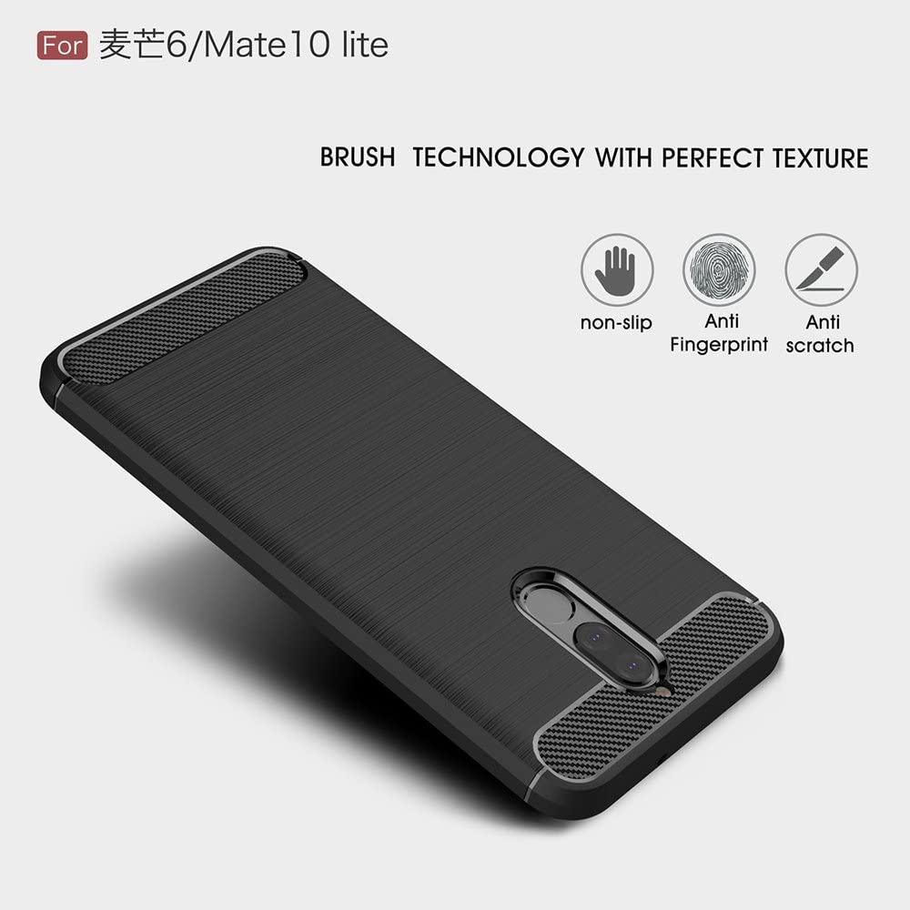 Hoes voor Huawei Mate 10 Lite, Techsuit, Carbon, Zwart