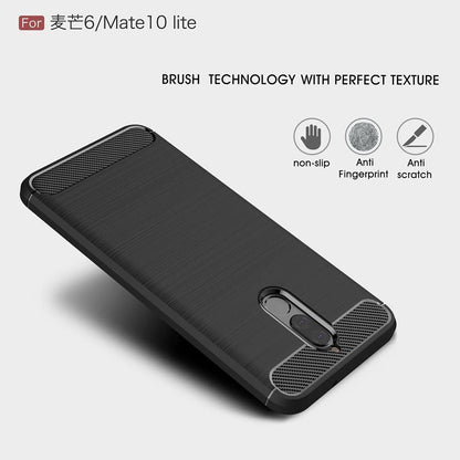Hoes voor Huawei Mate 10 Lite, Techsuit, Carbon, Zwart