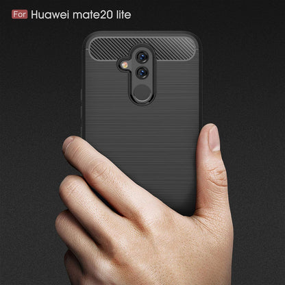 Hoes voor Huawei Mate 20 Lite, Techsuit, Carbon, Zwart