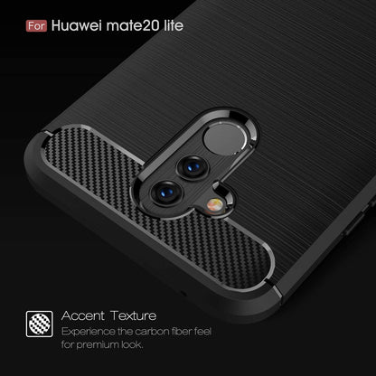 Hoes voor Huawei Mate 20 Lite, Techsuit, Carbon, Zwart
