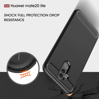 Hoes voor Huawei Mate 20 Lite, Techsuit, Carbon, Zwart