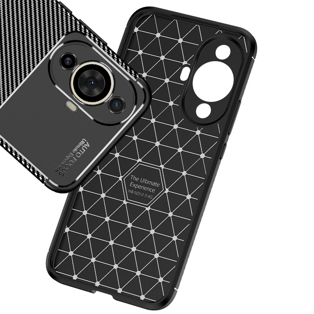 Case for Huawei nova 12s / nova 11, Techsuit, CarbonFiber, Black