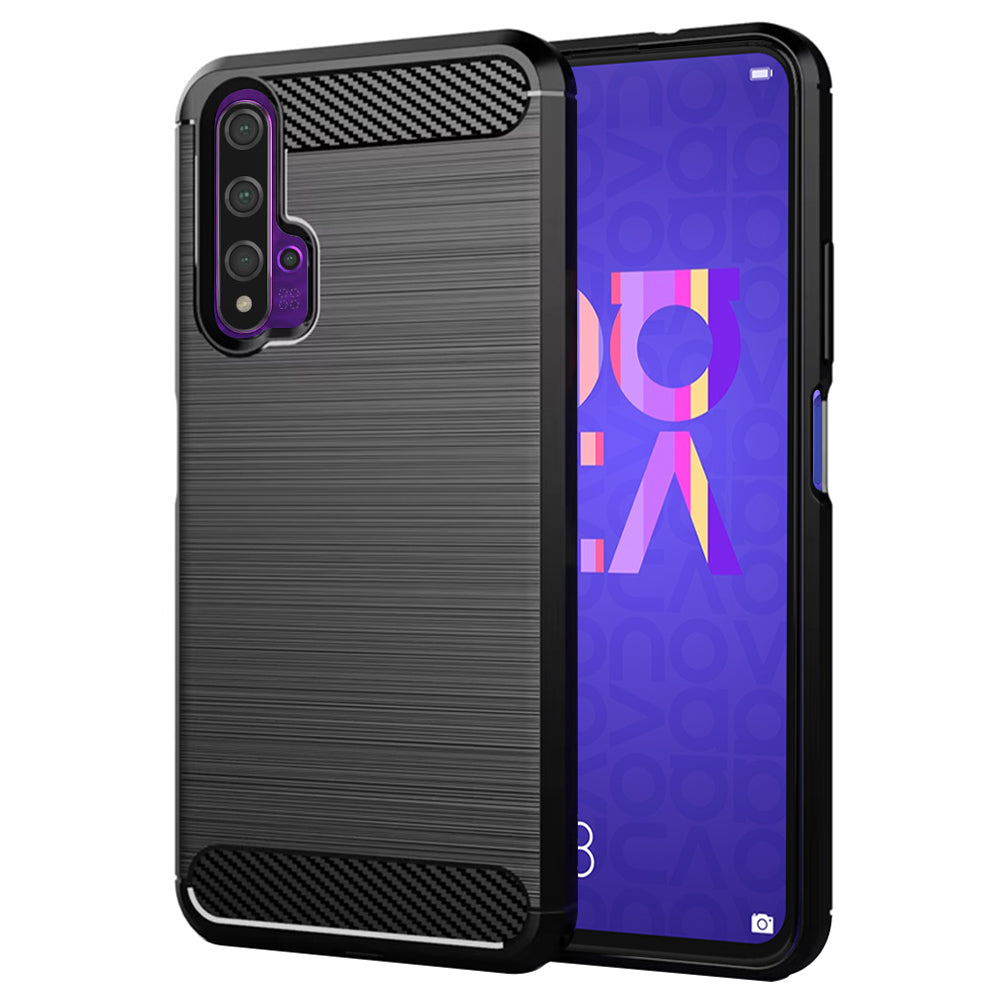 Hoes voor Huawei nova 5T / Honor 20, Techsuit, Carbon, Zwart
