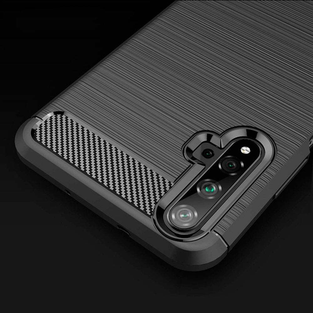 Hoes voor Huawei nova 5T / Honor 20, Techsuit, Carbon, Zwart