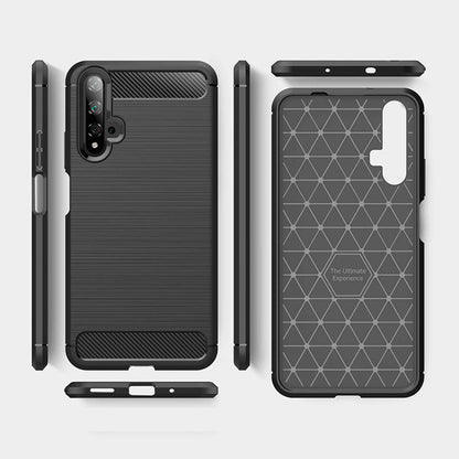 Hoes voor Huawei nova 5T / Honor 20, Techsuit, Carbon, Zwart